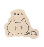 シンプルガールと溶けてる猫（個別スタンプ：15）