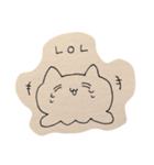 シンプルガールと溶けてる猫（個別スタンプ：16）