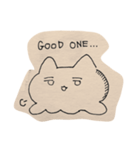 シンプルガールと溶けてる猫（個別スタンプ：20）