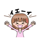 女の子のスタンプ(挨拶とか)（個別スタンプ：4）
