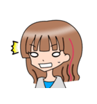 女の子のスタンプ(挨拶とか)（個別スタンプ：6）