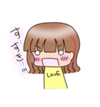 女の子のスタンプ(挨拶とか)（個別スタンプ：21）