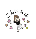 使いやすい女の子の挨拶スタンプ（個別スタンプ：3）