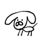カレンダーの裏に書いたがきうさぎ（個別スタンプ：1）
