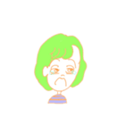 オレンジのおんなのこ（個別スタンプ：3）