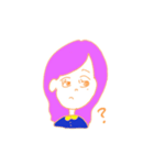 オレンジのおんなのこ（個別スタンプ：5）