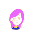 オレンジのおんなのこ（個別スタンプ：6）