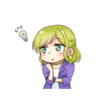 チビキャラの女の子（個別スタンプ：9）