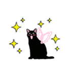 シンプル黒猫☆天使のはね▷毎日使える言葉（個別スタンプ：6）