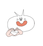 人の手を持つ白猫くん（個別スタンプ：23）
