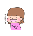 女の子のスタンプ(リアクション)（個別スタンプ：4）