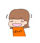 女の子のスタンプ(リアクション)（個別スタンプ：9）