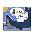 クジラのシール型・夏用スタンプ（個別スタンプ：5）
