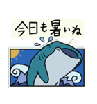 クジラのシール型・夏用スタンプ（個別スタンプ：6）