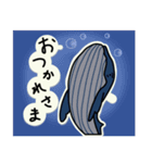 クジラのシール型・夏用スタンプ（個別スタンプ：12）