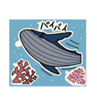 クジラのシール型・夏用スタンプ（個別スタンプ：20）