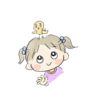 とりさんとおんなのこ。（個別スタンプ：1）