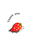 Strawberry emoticons .2/イチゴ (English)（個別スタンプ：3）