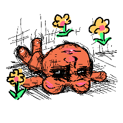 [LINEスタンプ] 哀しげなぬいぐるみ達