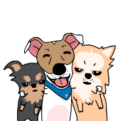 [LINEスタンプ] ぷよジャックラッセルテリア犬と家族の画像（メイン）