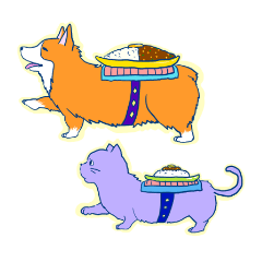 [LINEスタンプ] コーギー＆マンチカン 