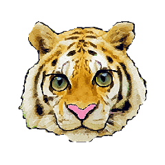 [LINEスタンプ] 大きな目の虎(タイガー)