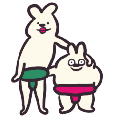 [LINEスタンプ] おすもうウサギの日常会話スタンプ