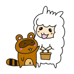 [LINEスタンプ] アルパカもじゃろうwithたぬき