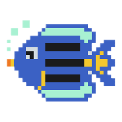 [LINEスタンプ] 夏！ドットでお絵かき♪お魚ペッタン(挨拶)