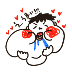 [LINEスタンプ] しもぶくれのあっくん 