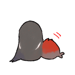 [LINEスタンプ] 赤いとりと黒いとり