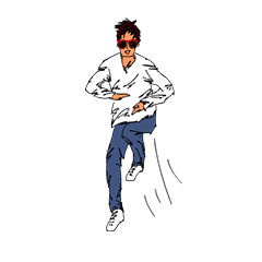 [LINEスタンプ] 町の踊り手((busking man/no text Version)