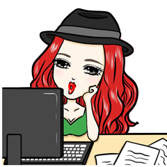 [LINEスタンプ] 赤髪社長にゃんたん（SNS研究所所長）