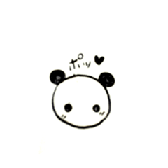 [LINEスタンプ] 手書きラブラブパンダ