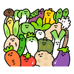 [LINEスタンプ] にぎやかな野菜たち