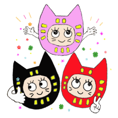 [LINEスタンプ] 必ず使う！ やさしいヒーローねこだるま'S