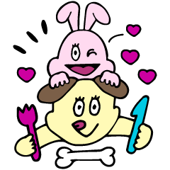 [LINEスタンプ] イヌと時々僕とウサギ