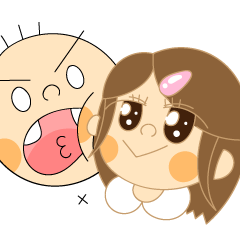 [LINEスタンプ] パンツボーイとスカートガール
