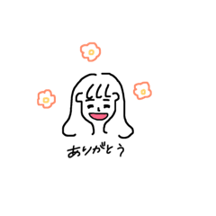 [LINEスタンプ] シンプル 女の子 .