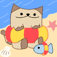 [LINEスタンプ] 魚と猫
