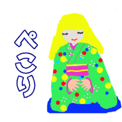 [LINEスタンプ] 昔風に着物で日常の生活の様子