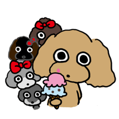 [LINEスタンプ] 5娘トイプードル2の画像（メイン）