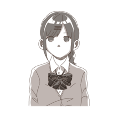 [LINEスタンプ] 無口だけどちょっとかわいい女子高生