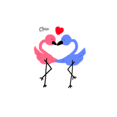 [LINEスタンプ] わたしのフラミンゴたち 