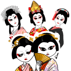 [LINEスタンプ] 歌舞伎ネタで女子トーク