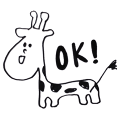 [LINEスタンプ] 白黒のキリンとクマだよ。