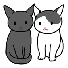 [LINEスタンプ] ぶち猫さんと黒猫さん