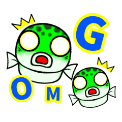 [LINEスタンプ] ミドリフグのみーさんです。はじめまして！