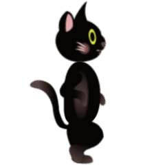 [LINEスタンプ] 黒い猫のスタンプの画像（メイン）