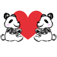 [LINEスタンプ] 落書きパンダさん